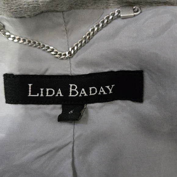 Lida Baday Light Grey Linen Cropped Jacket With Silk lining. Size 6 - Picture 11 of 14